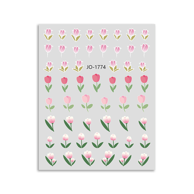 Wholesale Paper Small Flowers Petals Leaves Nail Art Stickers